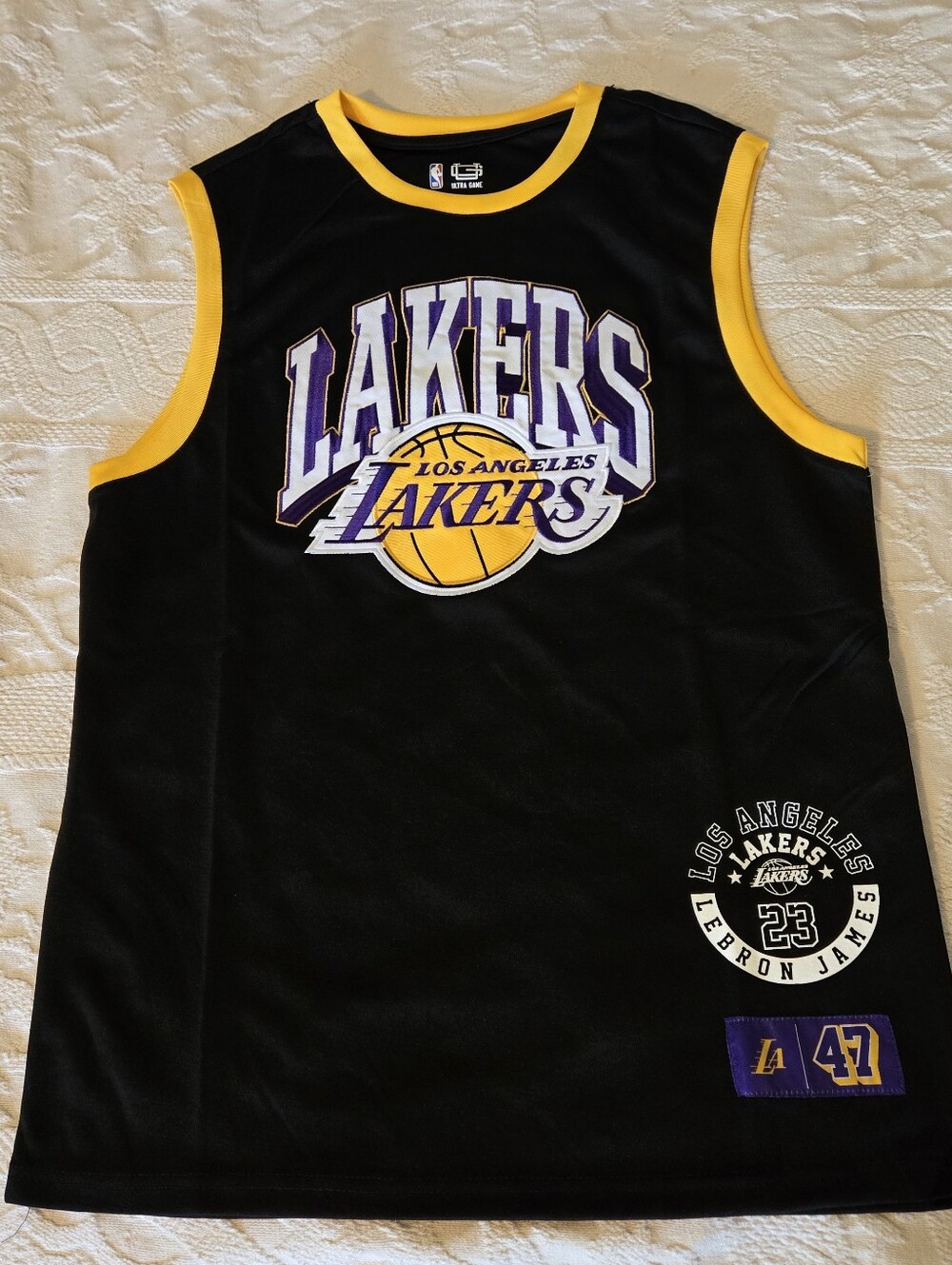Los Angeles Lakers Black/Purple/Yellow LEBRON JAMES  Sleeveless Jersey